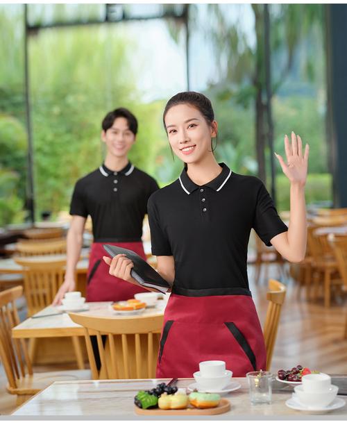 餐饮服务员工作服半袖西餐厅火锅奶茶咖啡店工装男女短袖